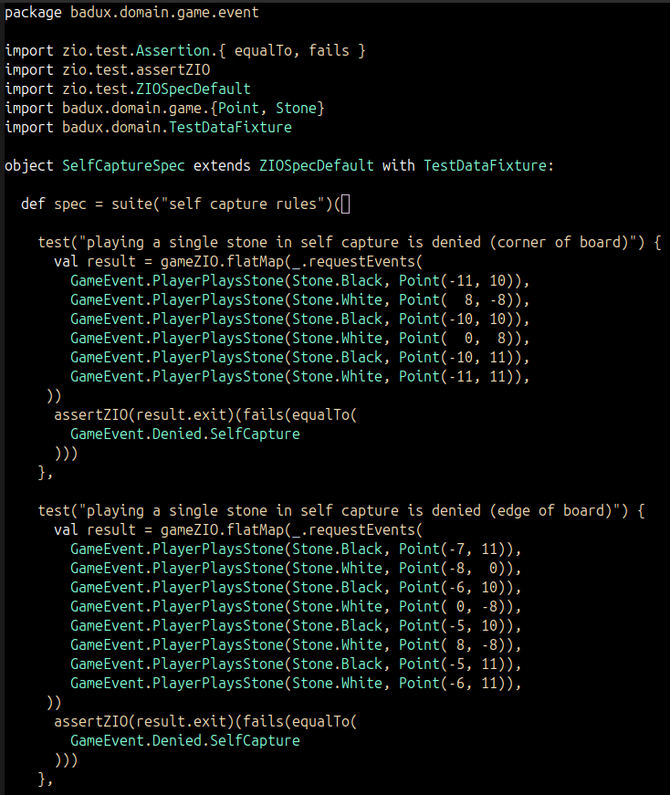 Self capture test specification