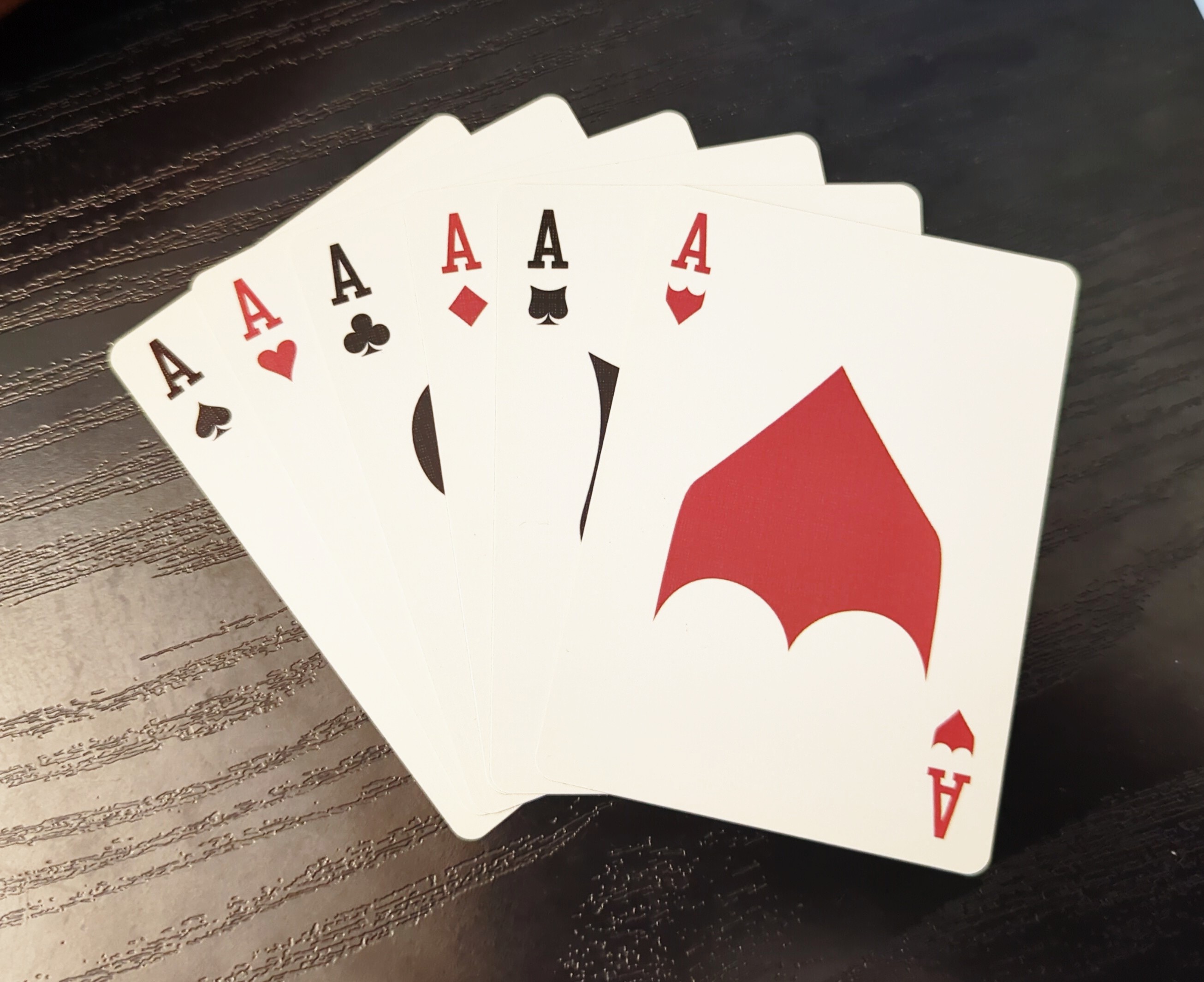 Six aces playing cards